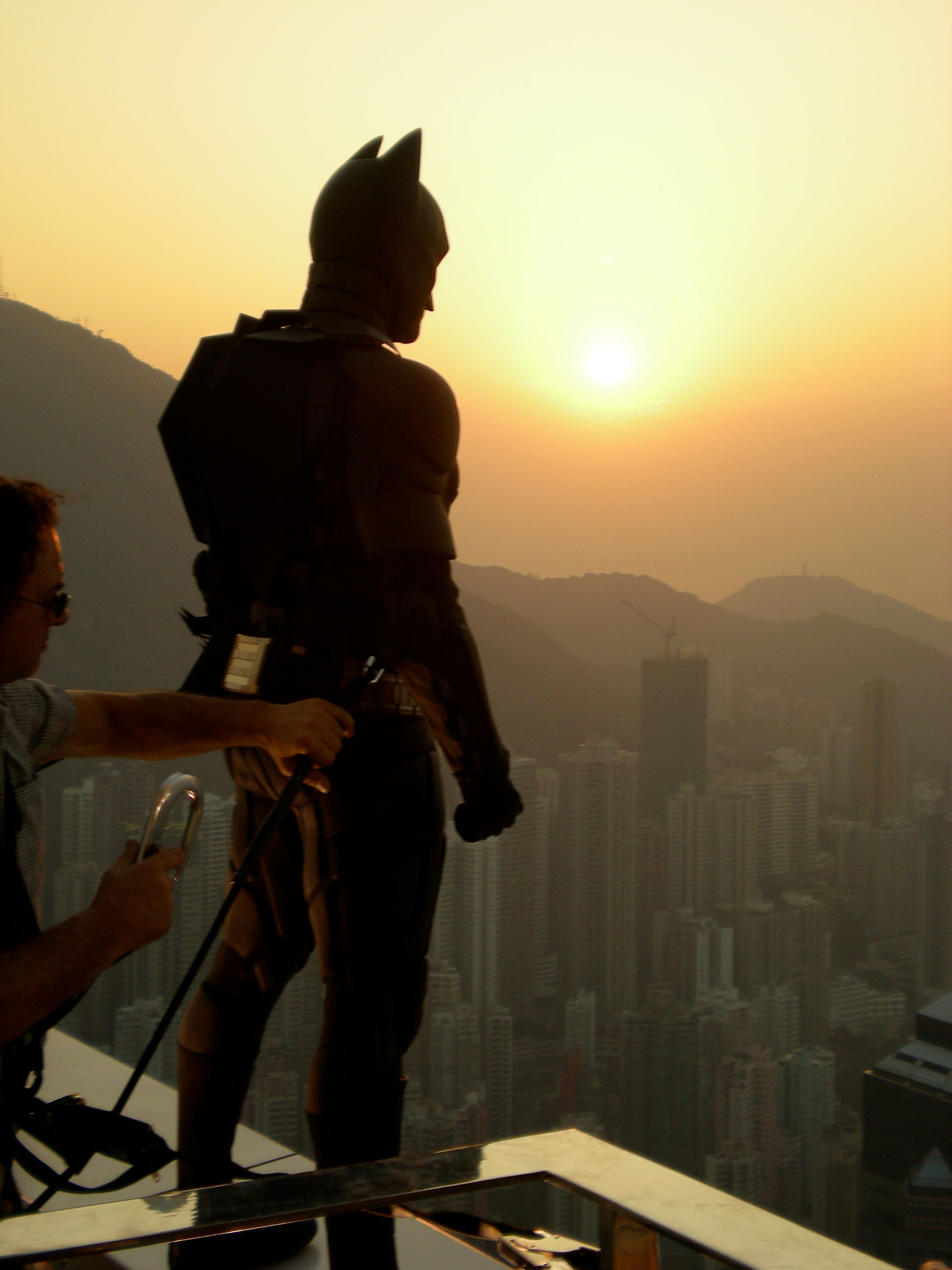 Dark Knight Rises on-set aerial coordination flight staging