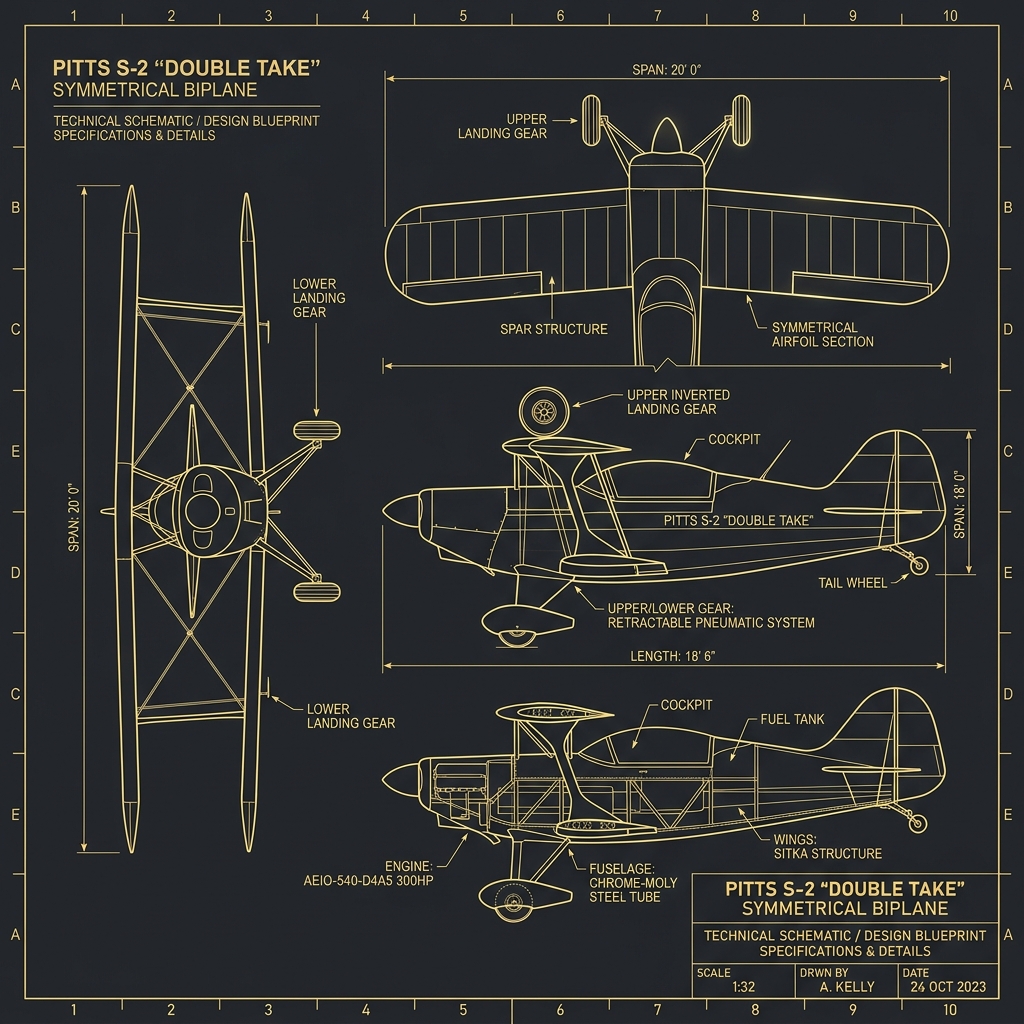 Pitts S-2 Double Take Symmetrical Biplane blueprint